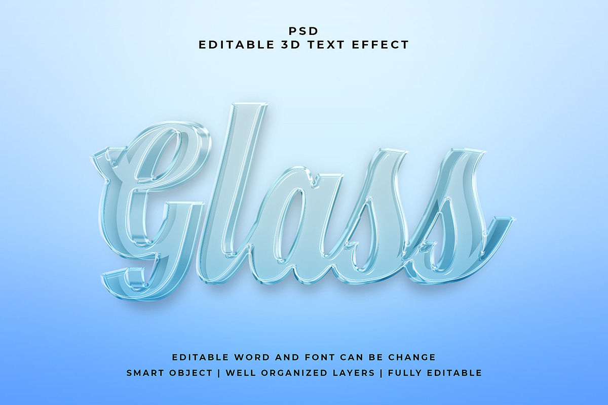 Glass 3d Editable Text Effect Style, a Layer Style Add-On by designermdnazir