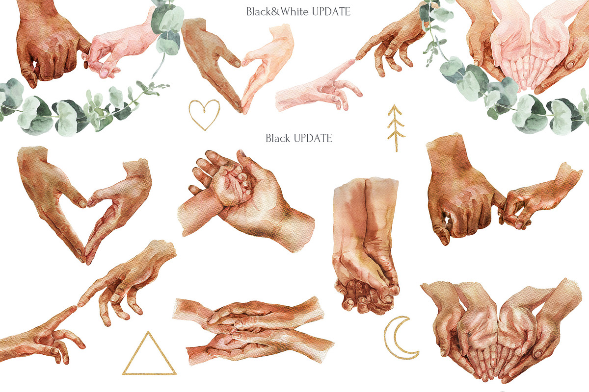 Hands & Relationship Watercolor Set, a Person Illustration by Cat In Colour (Photo 2 of 9)