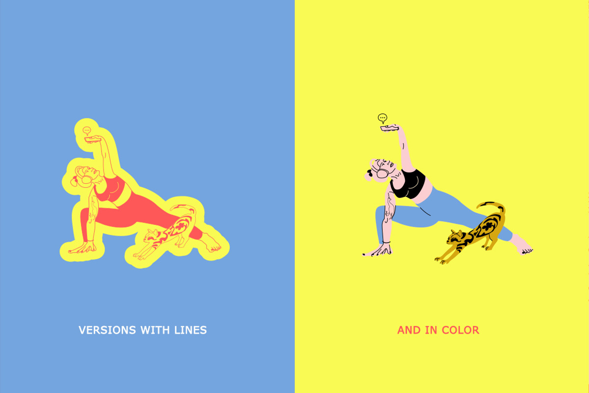Yoga & Cafe Illustrations, a Person Illustration by Volga_Store (Photo 2 of 10)