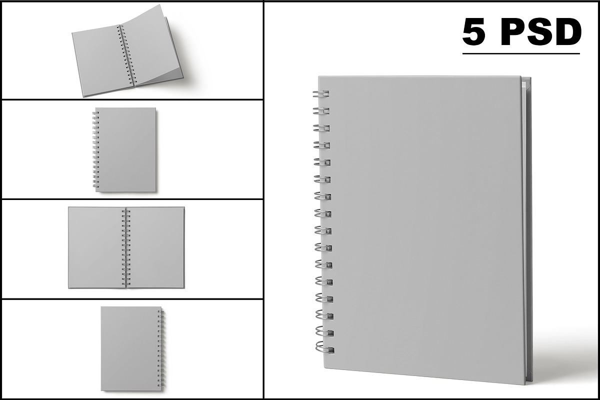 Spiral Notebook Mockup, a Books & Magazine Mockup by mockupbuys (Photo 2 of 12)