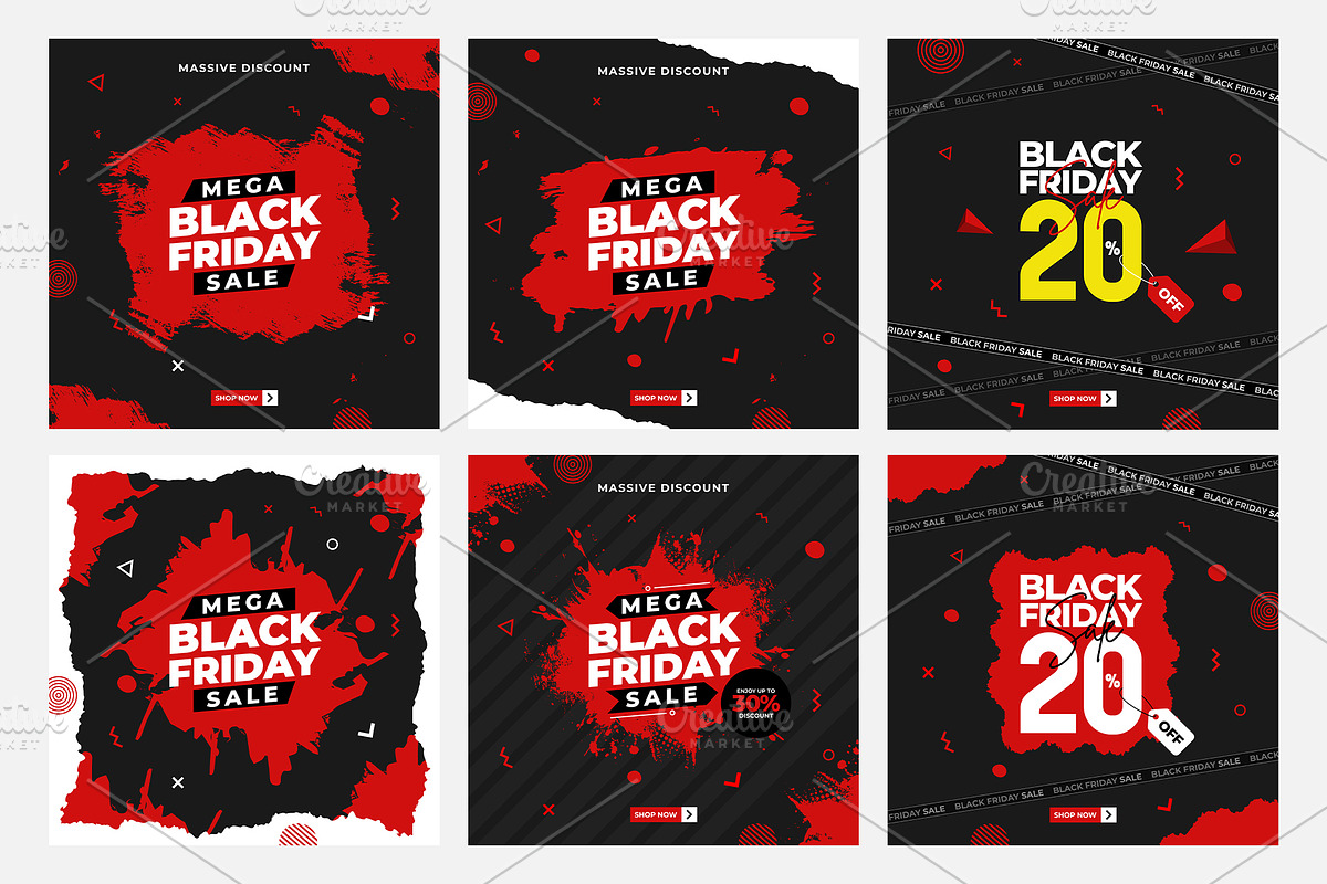 Set of Black Friday Sale Post, a Social Media Template by Yunus Ahmad (Photo 2 of 3)