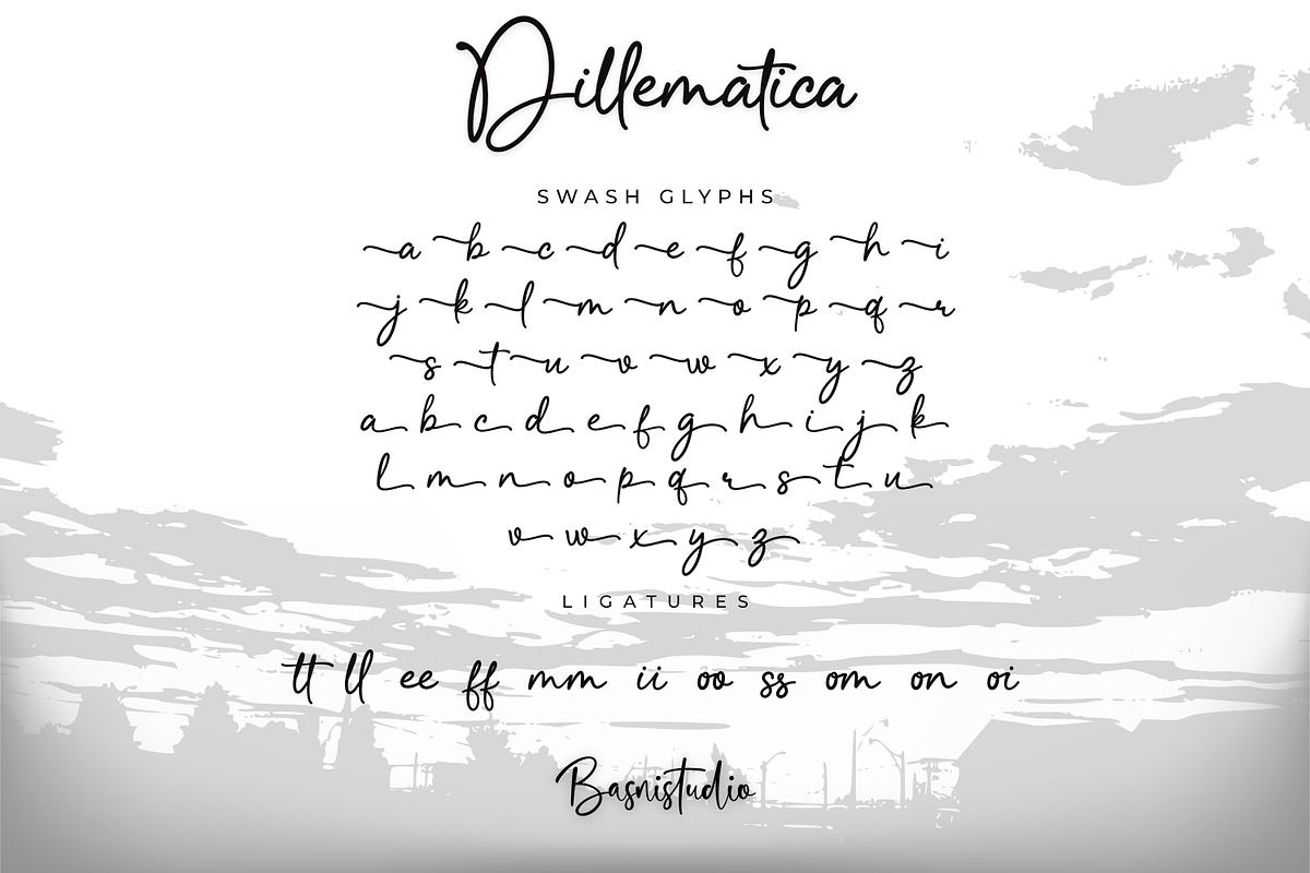 Dillematica Signature Font, a Handwritten Font by Basnistudio (Photo 9 of 10)