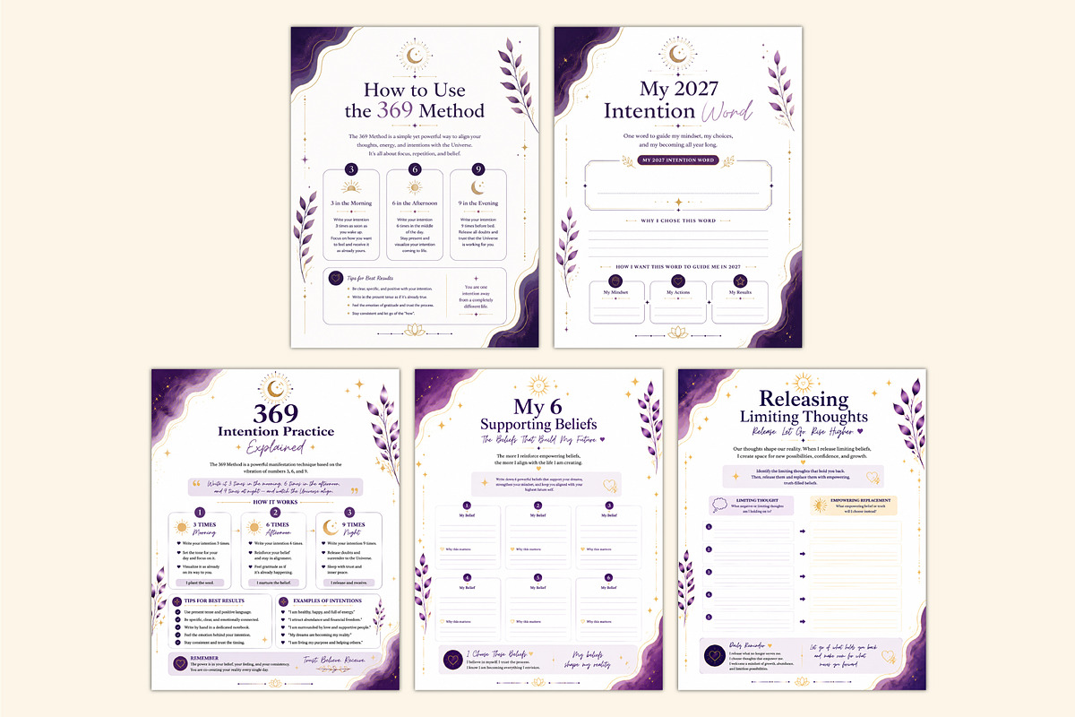 369 Intention Practice Journal., a Stationery Template by Shumaya (Photo 4 of 5)