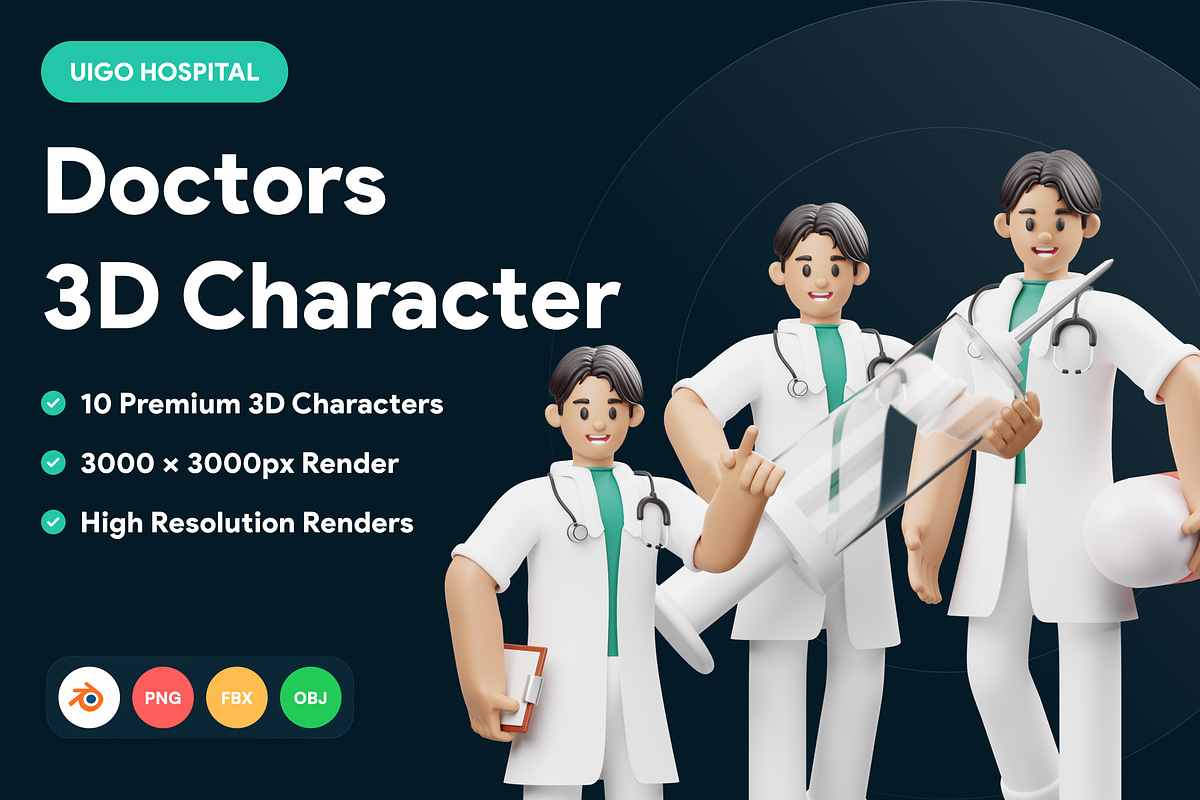 Doctor 3D Character, a Characters & Person 3D Model by GoTemp (Photo 1 of 5)