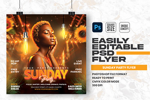 Sunday Party Flyer Design Template, a Flyer Template by Shajib Shikder