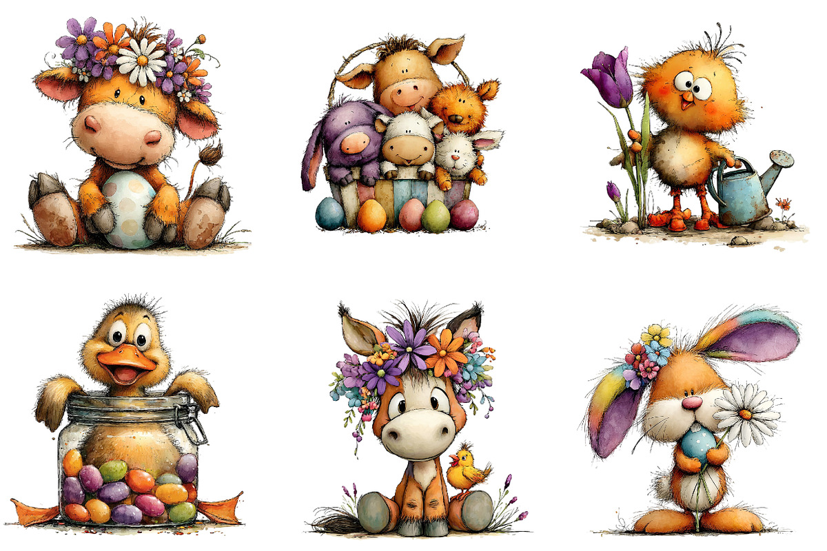 Whimsical Baby Farm Easter Clipart, an Illustration by CreationArt (Photo 6 of 6)