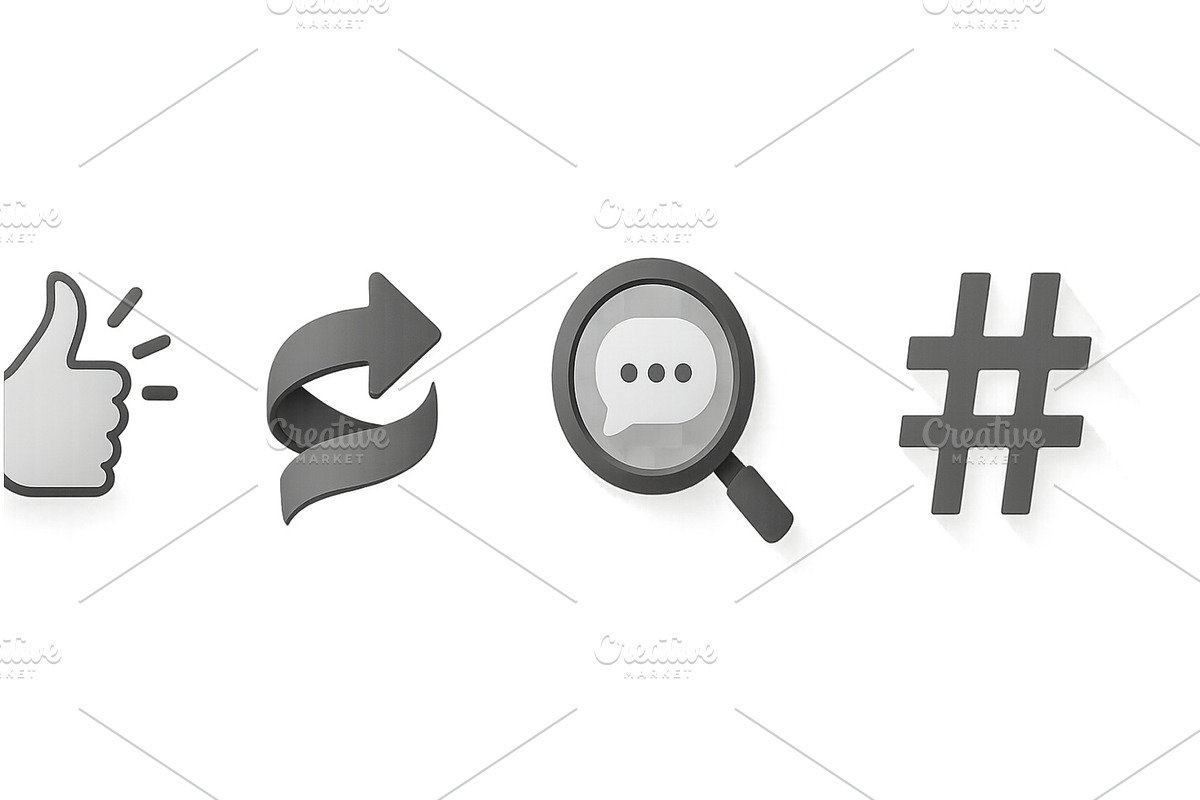 Symbols representing social media, a Technology Illustration by ZinetroN