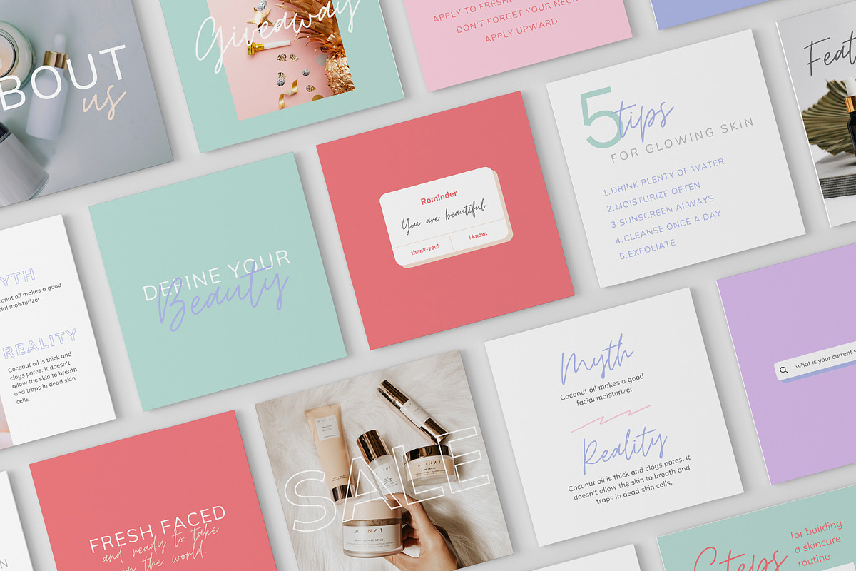 Skincare Instagram Templates, a Social Media Template by Galaxybomb (Photo 4 of 5)