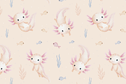 Cute Axolotl-Seamless Set+PNG Files, a Pattern Graphic by tetiartline (Thumbnail 5 of 8)