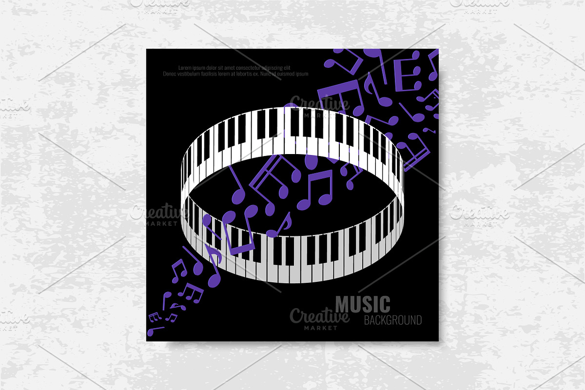 Music Background with Round Piano, a Decorative Illustration by PsychocheArt (Photo 3 of 3)