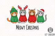Meowy Christmas Png, a Graphic by Designking (Thumbnail 1 of 4)