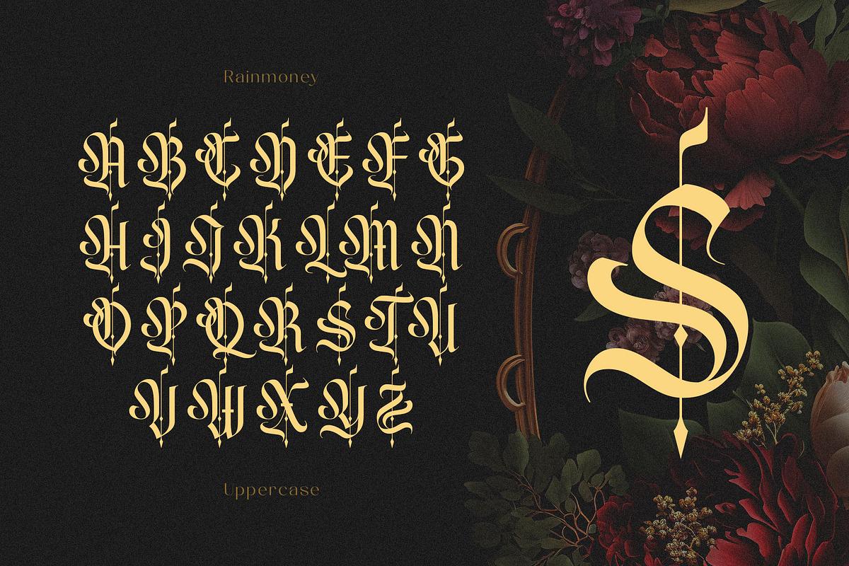 Rain Money Typeface, a Blackletter Font by alit design