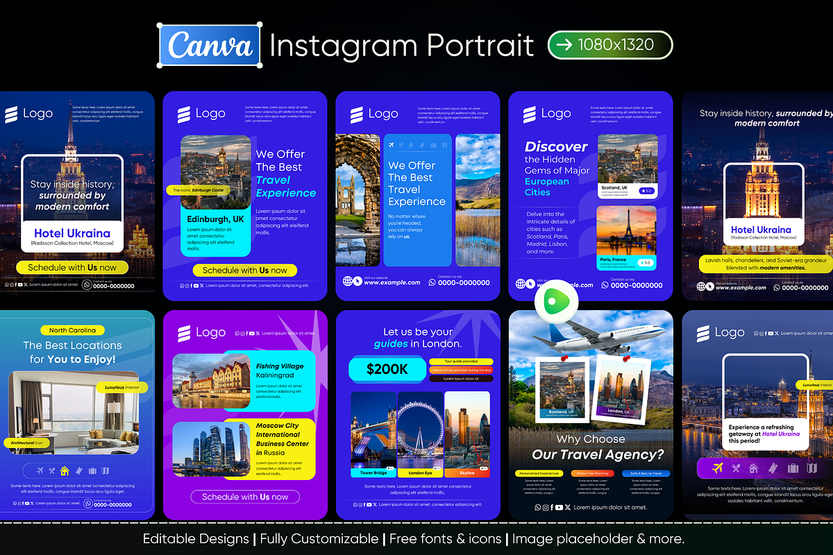 VoyageX - Travel & Tour Canva Kit, a Social Media Template by Exceptionalways (Photo 3 of 4)