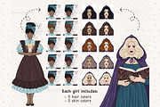 Witch Girl Clipart | Halloween Girl, a Person Illustration by GlamArtZhanna (Thumbnail 2 of 4)
