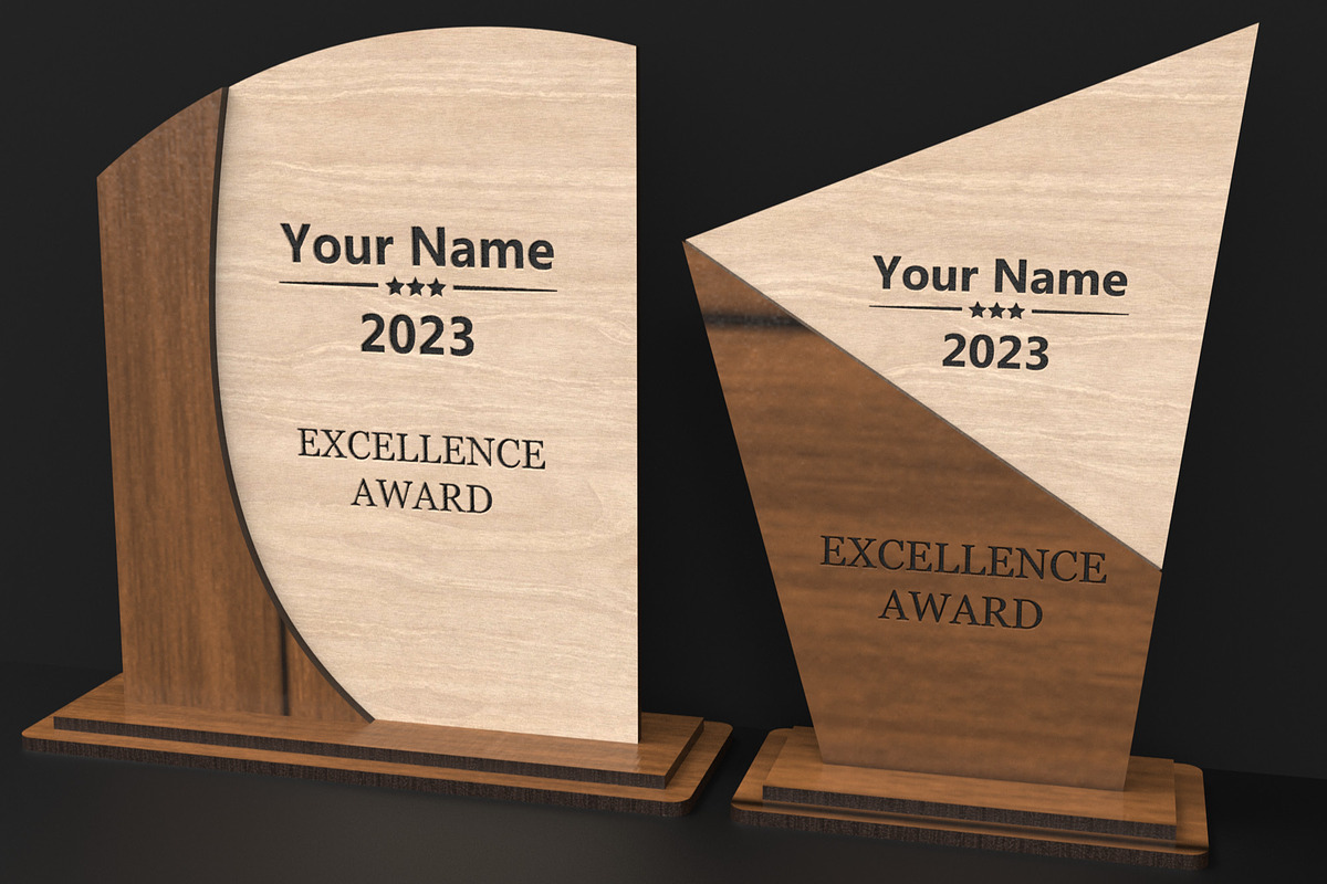 Acrylic & Wooden Award Trophies, an Object Graphic by ThemeXDigital (Photo 7 of 9)