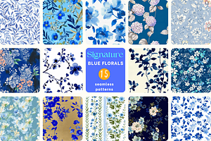 Chinoiserie Blue Floral Patterns