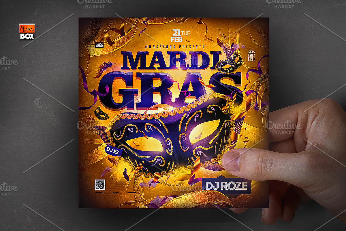 Mardi Gras Flyer, a Flyer Template by MonkeyBOX (Photo 3 of 3)