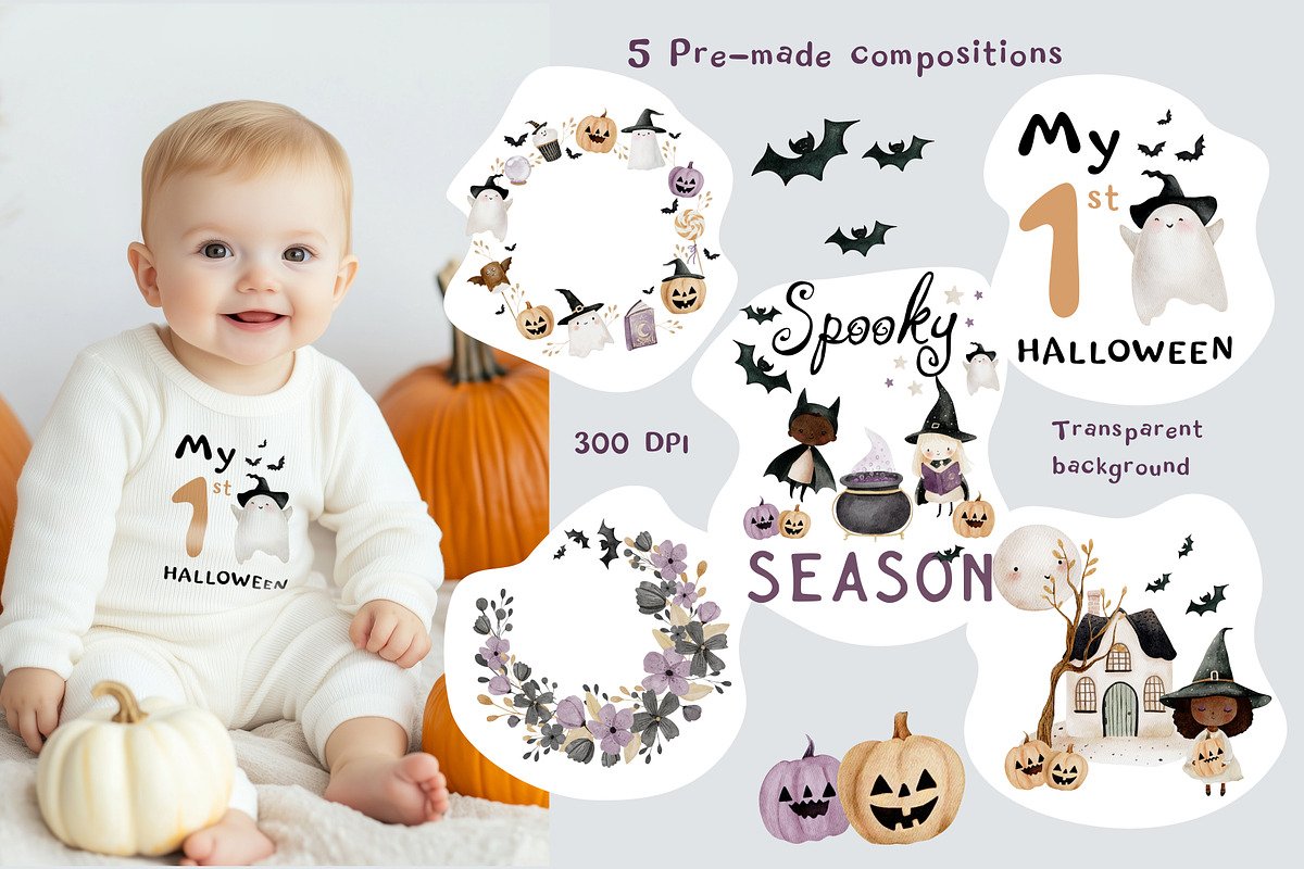 Cute Halloween Watercolor Collection, an Object Graphic by NikiArts (Photo 4 of 7)