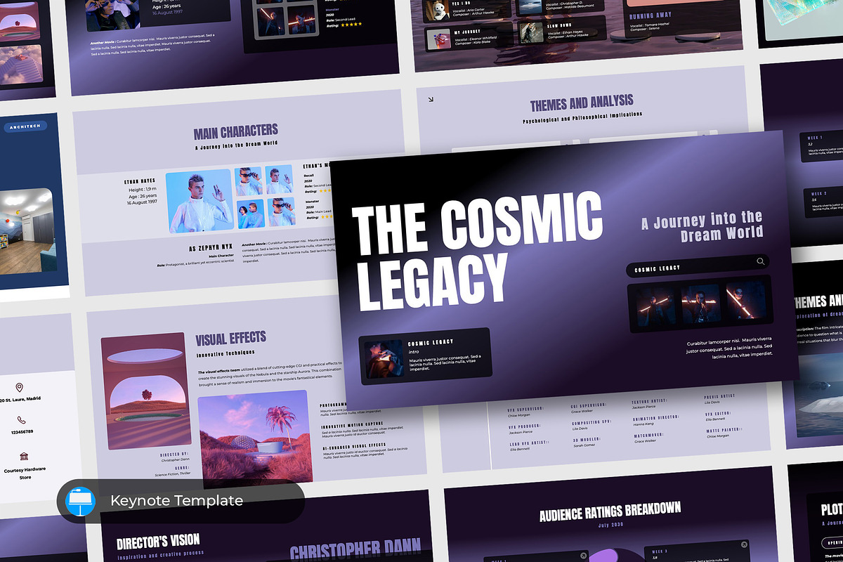 Film Press Kit Keynote Template, a Presentation Template by TMint Creative (Photo 1 of 6)