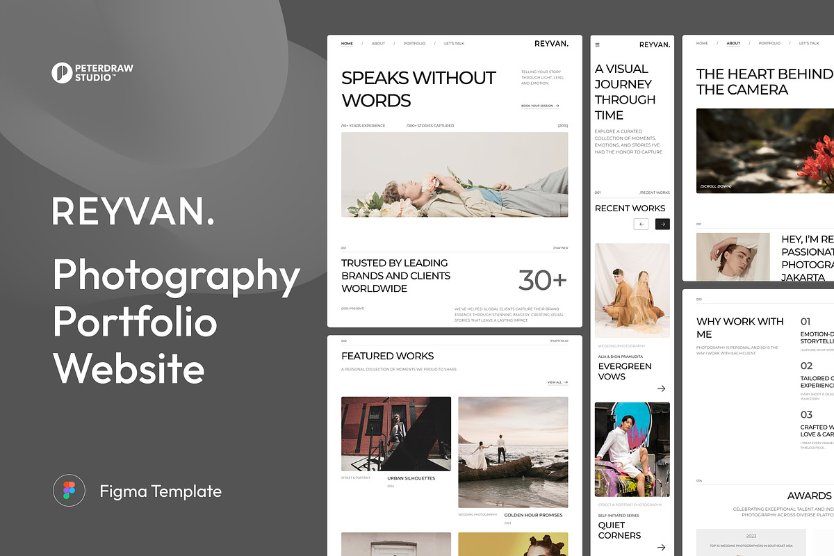 Photography Website UI Figma, an UI Kit Template by peterdraw (Photo 1 of 7)