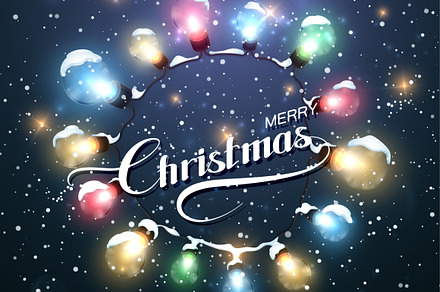 Christmas Lights. Holiday Vector Set