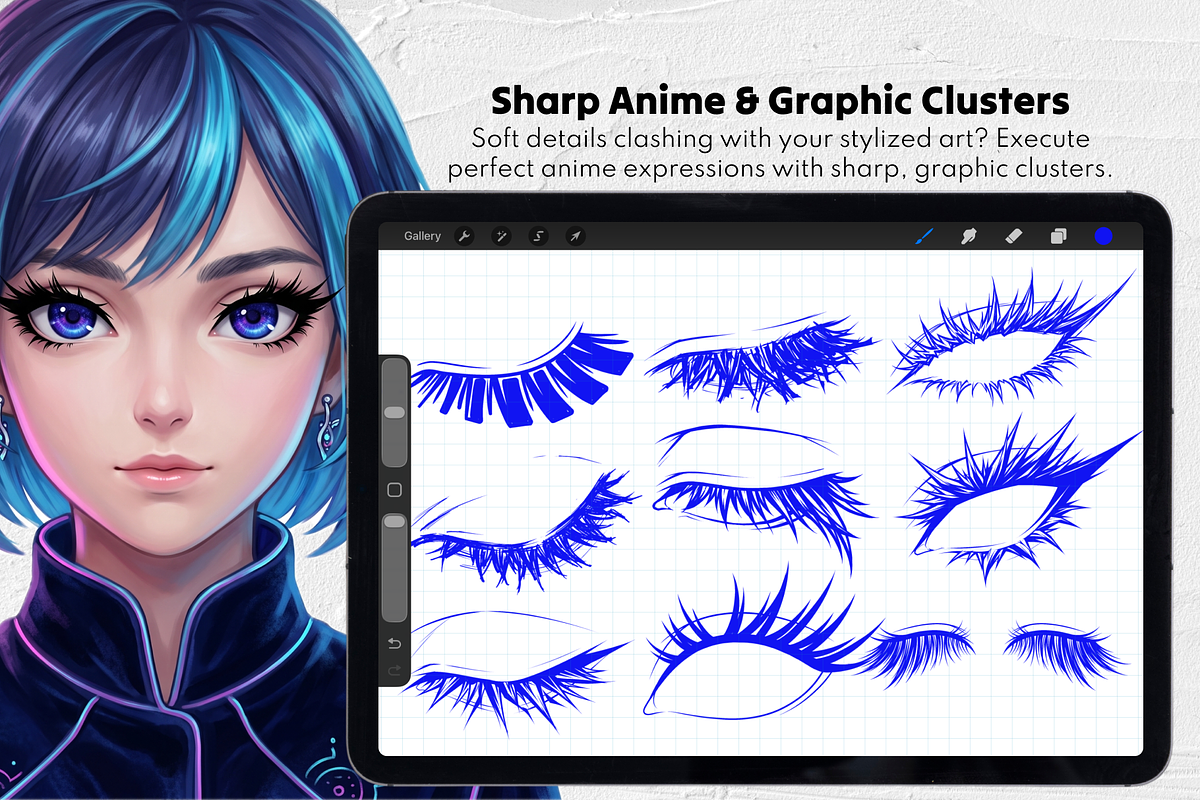 Eyelash Stamp Brushes Set, a Brush Add-On by Selentaori Studio (Photo 6 of 11)