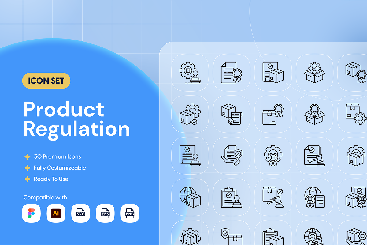 Product Regulation Icon Set, an Outline Icon by Nathaya Studio (Photo 1 of 2)