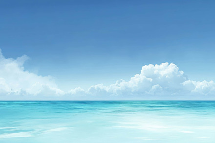 Bright blue ocean under a clear sky, a Photo by Tanuart
