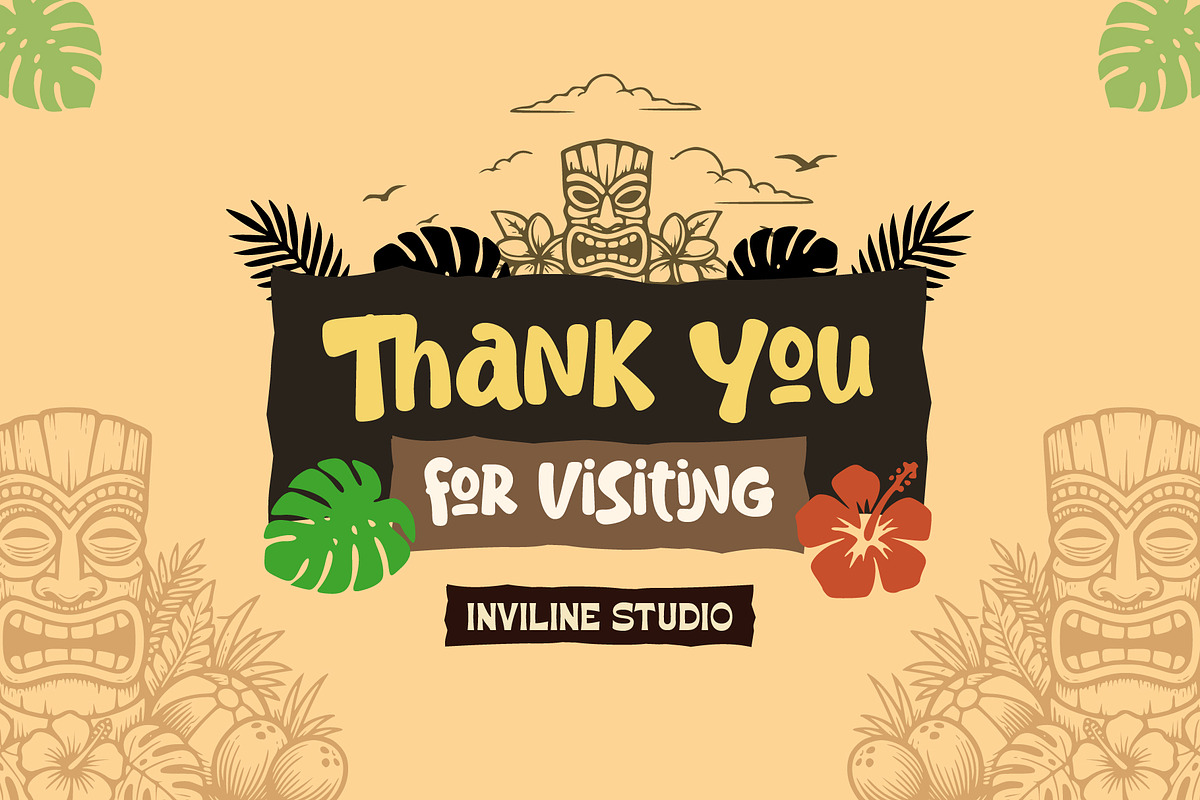 Tiki Bongo - Tropical Display Font, a Handwritten Font by Inviline.co (Photo 13 of 13)