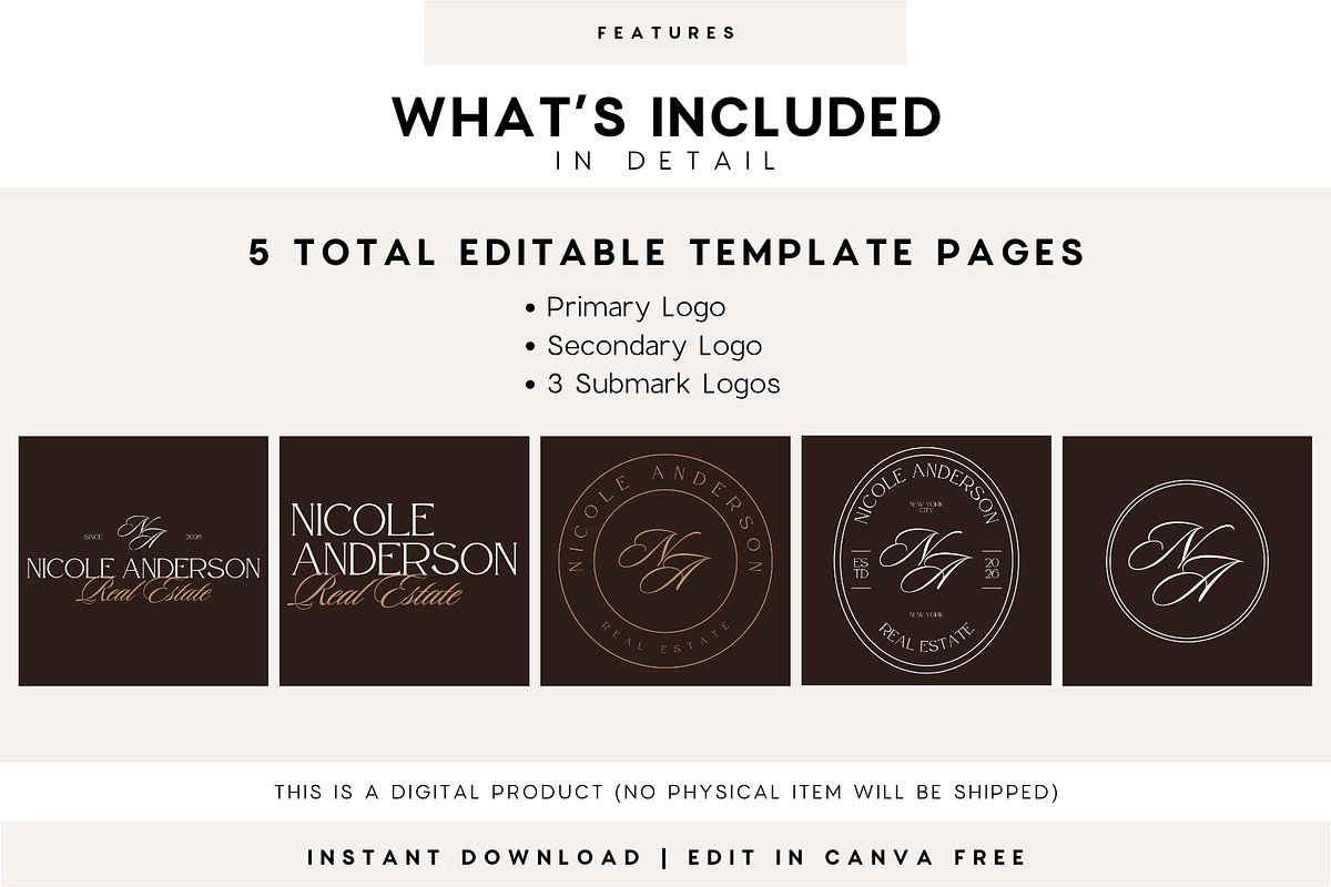 Elegant Luxury Canva Logo Kit, a Branding & Logo Template by BrandhavenStudio (Photo 6 of 10)