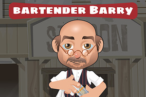 Bartender, Cartoon Character