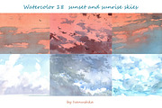 Watercolor set of skies, a Texture Graphic by ivanushka-art (Thumbnail 5 of 6)