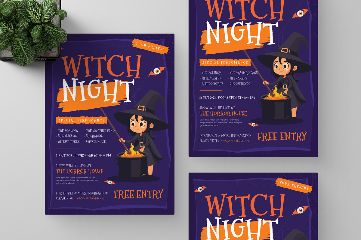 Witch Night Party Halloween Flyer, a Flyer Template by Annora Studio (Photo 5 of 5)