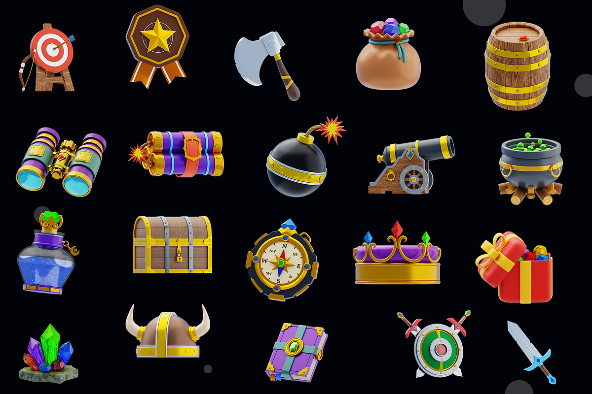 3D Game Asset Icon Pack, an Object 3D Model by novia99design (Photo 6 of 6)
