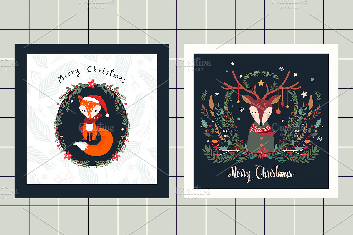 Christmas elements collection, an Animal Illustration by Letto studio (Photo 3 of 3)