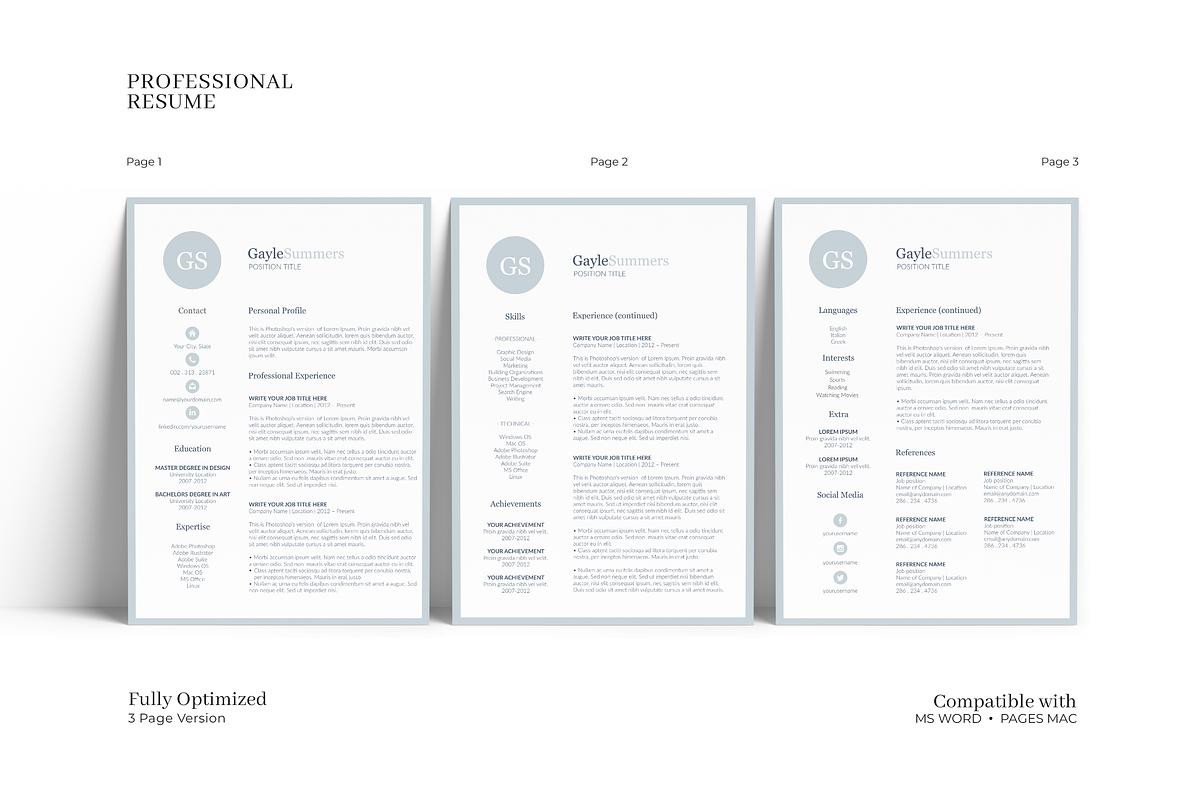 Creative and Professional Resume, a Resume Template by GraphicFlava (Photo 3 of 8)