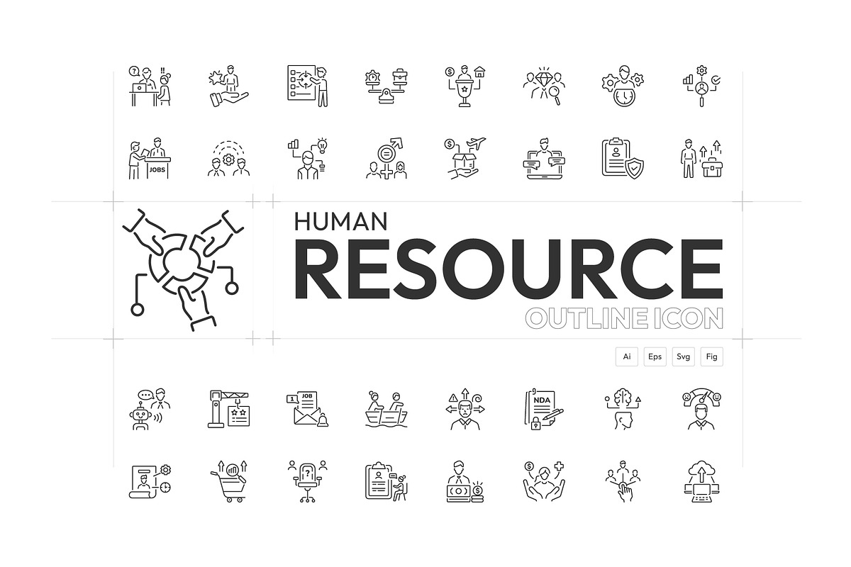 Human Resource Icons, an Outline Icon by Prosymbols (Photo 1 of 5)