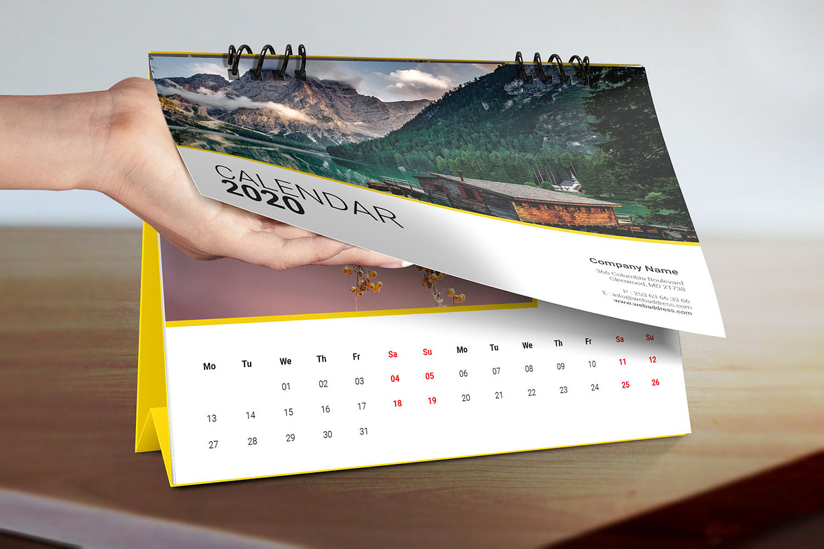 Desk Calendar for 2020 V5, a Stationery Template by graphicbox (Photo 5 of 5)