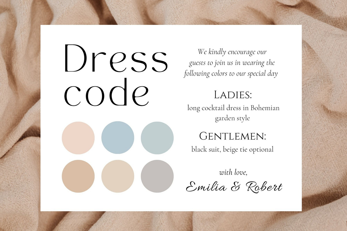 Party Dress code details info card, a Card Template by EvaTemplates (Photo 3 of 6)