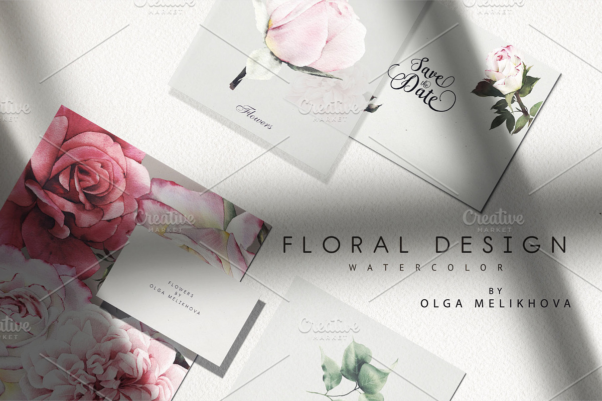 WATERCOLOR BUNDLE Peonies & Roses, an Illustration by ollalya (Photo 83 of 101)