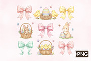 Preppy Coquette Easter Bunny PNG, an Illustration by Creative Art (Thumbnail 1 of 3)