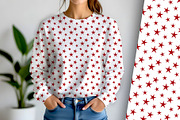 Red Stars on White Seamless Repeat, a Pattern Graphic by Sharon Schwalbe (Thumbnail 1 of 6)