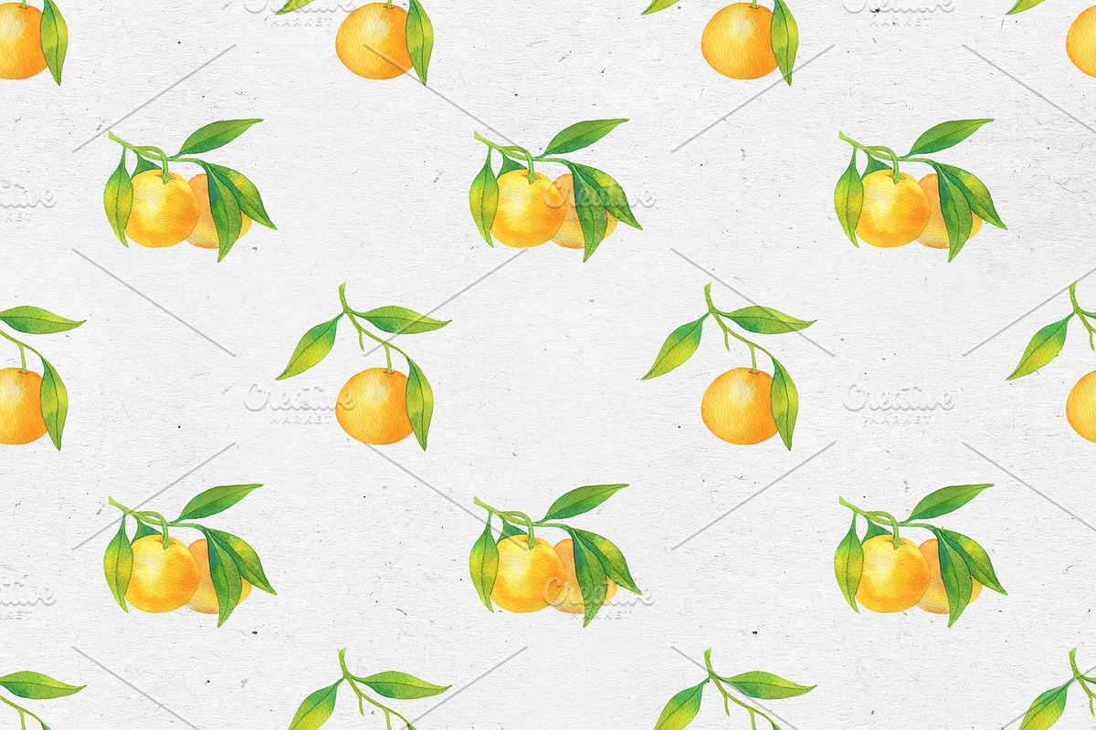 Tangerines. Watercolor collection, a Decorative Illustration by Maria's little shop (Photo 11 of 11)
