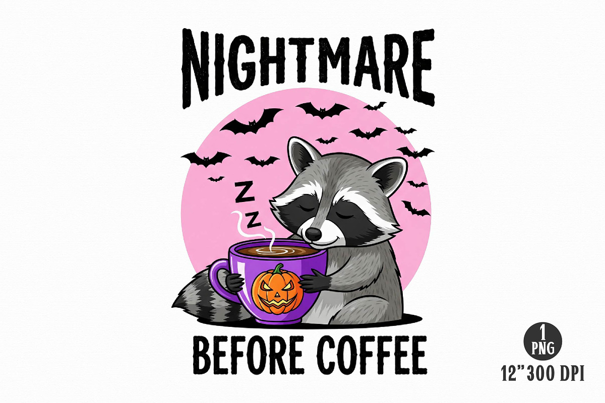 Vintage Halloween Raccoon PNG Bundle, an Illustration by Dream Creation (Photo 10 of 16)