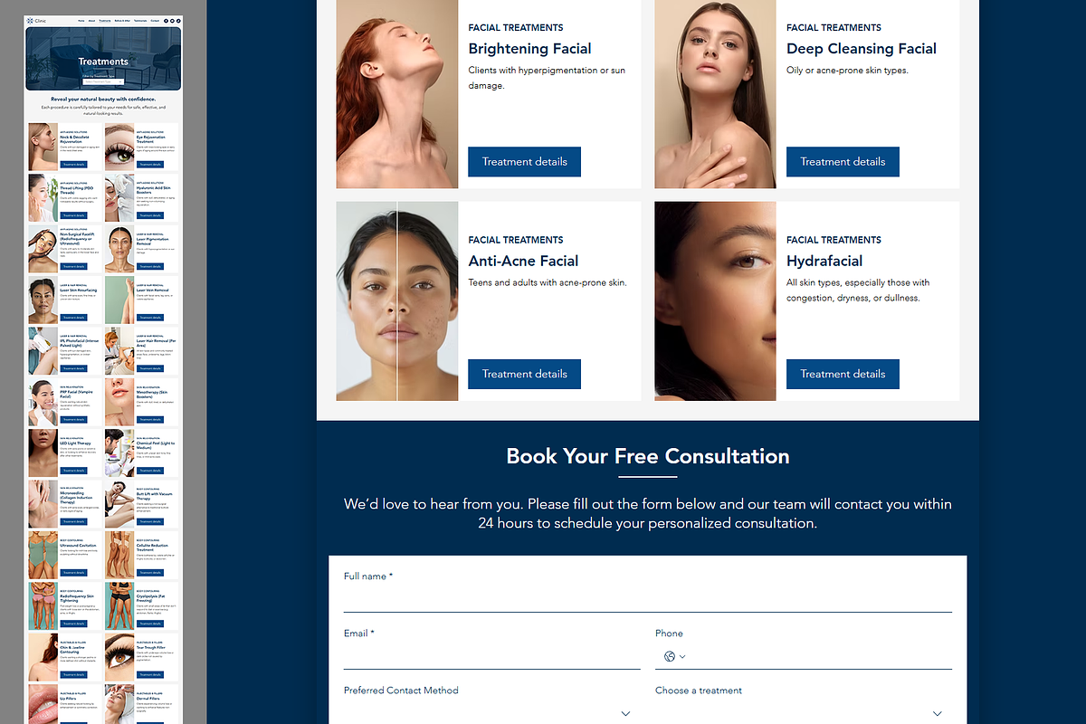 Beauty Clinic Wix Studio Website preview 3