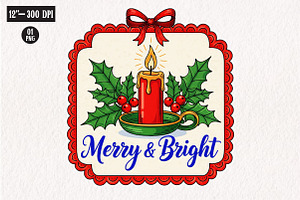 Christmas Candle Frame PNG, an Illustration by CreationArt