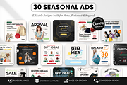 30 Seasonal Static Ad Templates Meta, a Social Media Template by DigiPax (Thumbnail 1 of 10)