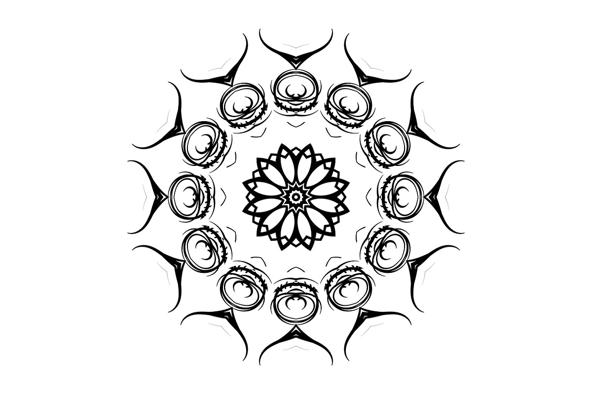 Modern Black and White Mandala Pack, a Decorative Illustration by NJ Himel (Photo 13 of 101)