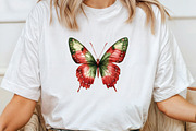 Watercolor Christmas Butterfly Clipa, an Illustration by CraftArtStudio (Thumbnail 4 of 6)