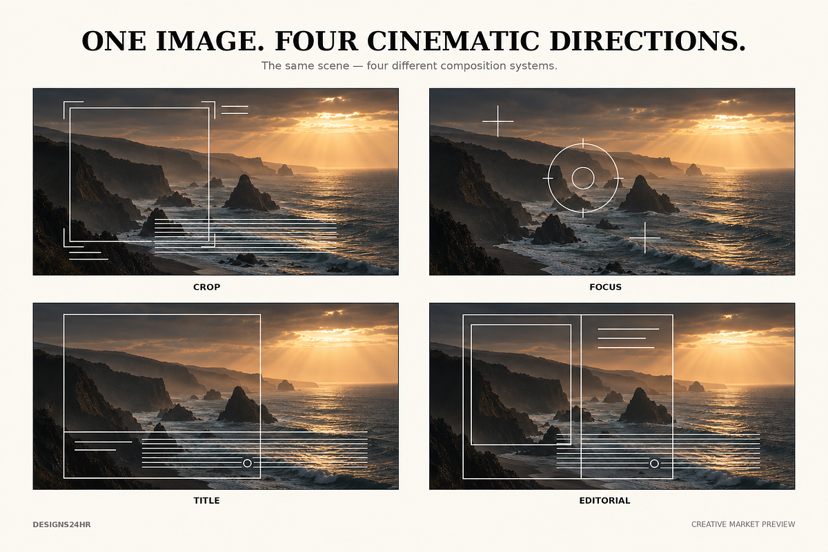 24 Cinematic Composition Overlays, an Object Graphic by Designs24hr (Photo 2 of 9)